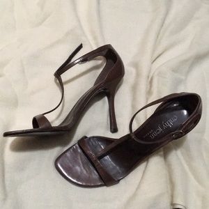 Cathy Jean Leather Brazil Strappy Heels